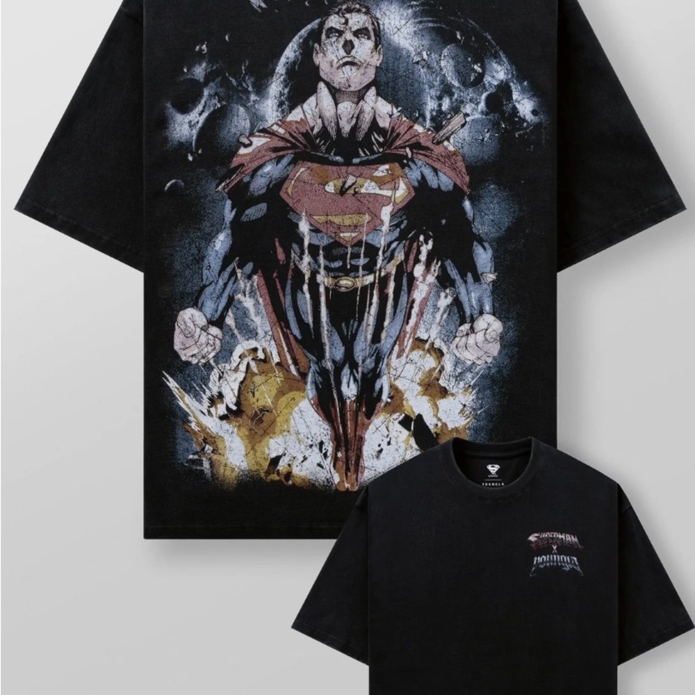 YoungLA Black Superman Logo T-Shirt